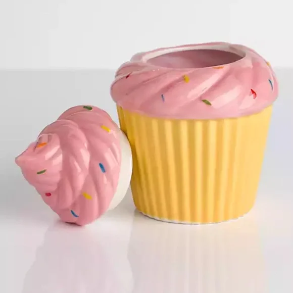 Kirklands Pink Strawberry Cupcake Shaped Jar Candle - Picture 2 of 8